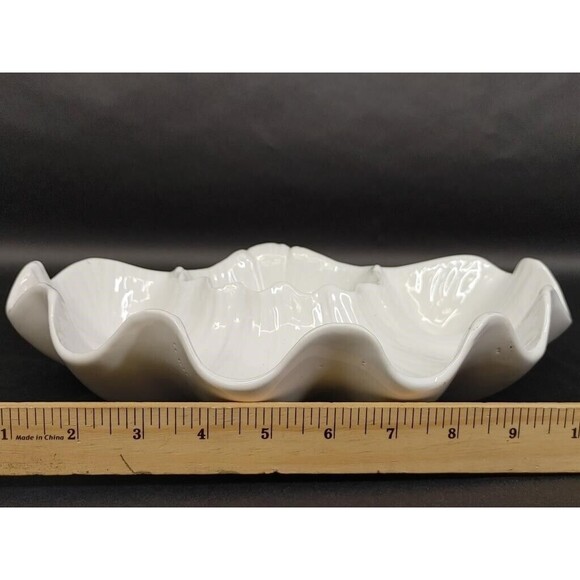 Vintage Seashell Veggie Chip And Dip Seafood Serving Dish 12x10" Action Japan - Picture 7 of 7